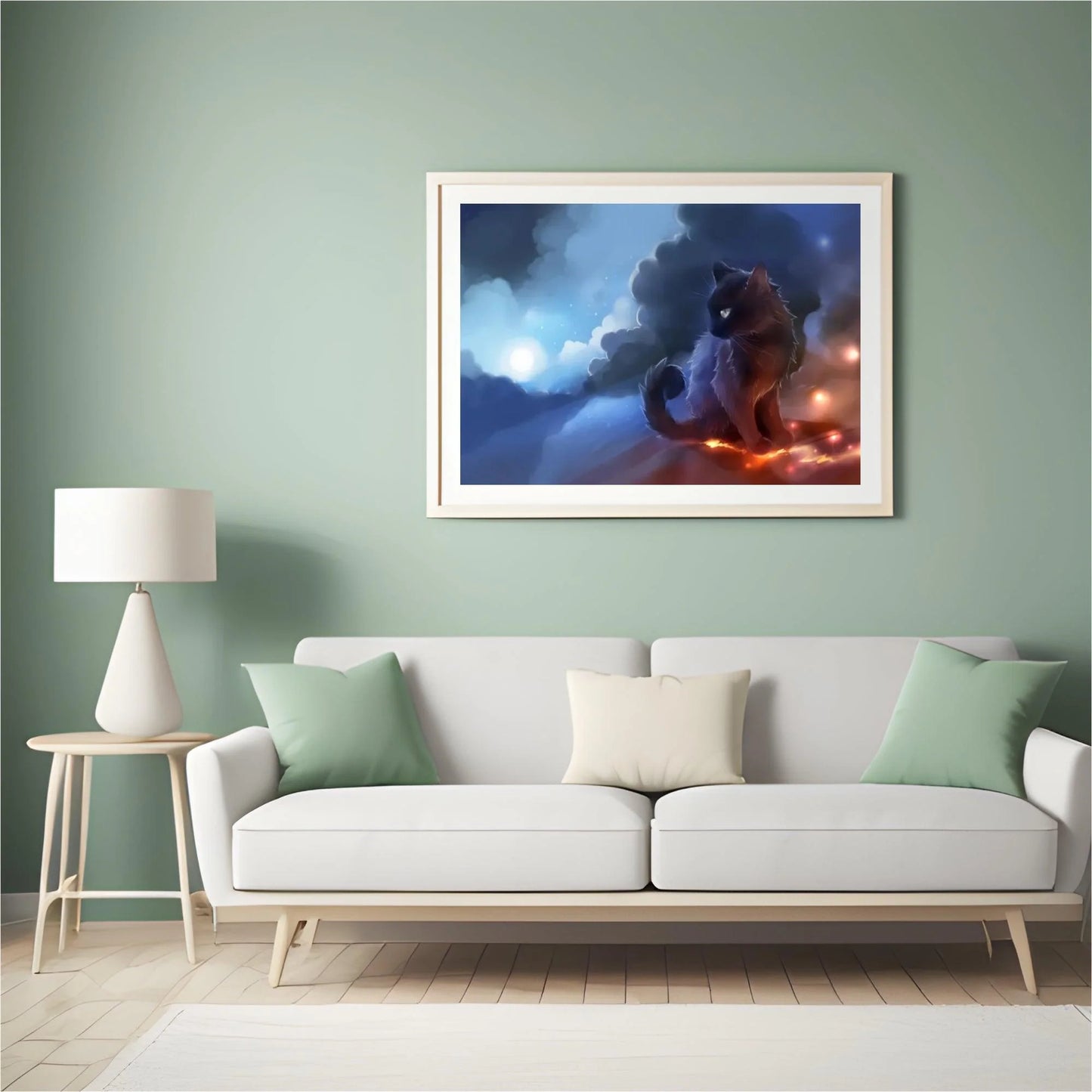 Diamond Painting Czarny Kot z Wulkanem - SEOS Shop ®
