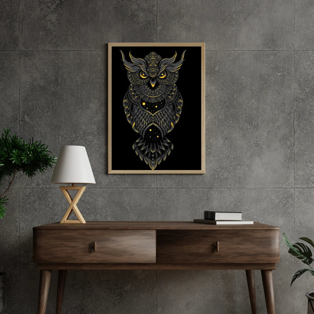 Diamond Painting Czarno-żółta sowa - SEOS Shop ®