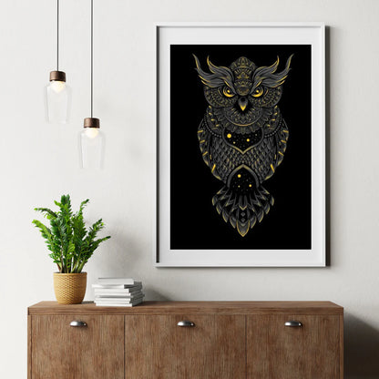 Diamond Painting Czarno-żółta sowa - SEOS Shop ®
