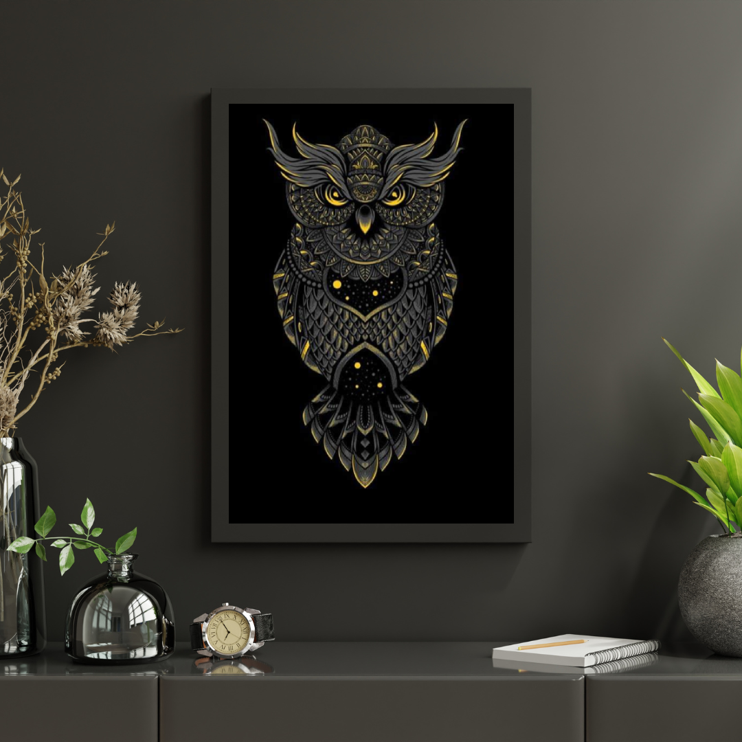 Diamond Painting Czarno-żółta sowa - SEOS Shop ®