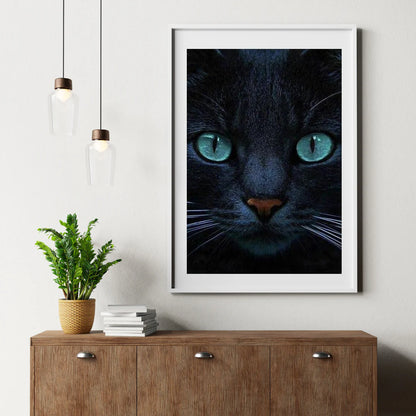 Diamond Painting Czarna kotka i niebieskie oczy - SEOS Shop ®