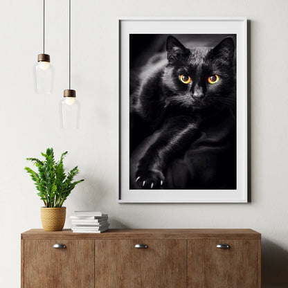 Diamond Painting Czarny kot i żółte oczy - SEOS Shop ®