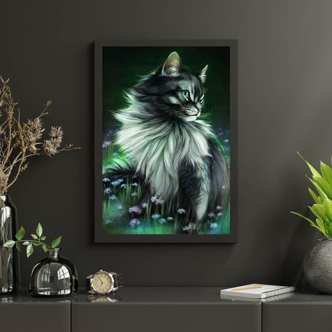 Diamond Painting Czarna kotka świeci - SEOS Shop ®