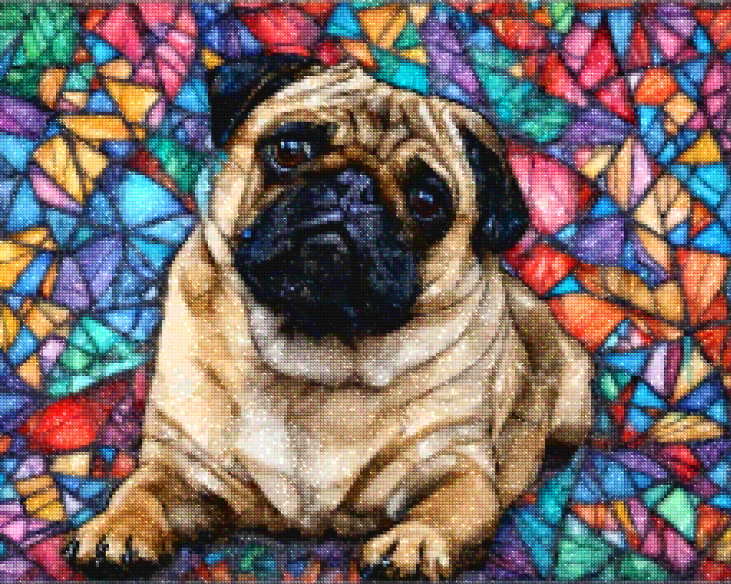 Diamond Painting - Szkło witrażowe mops - SEOS Shop ®