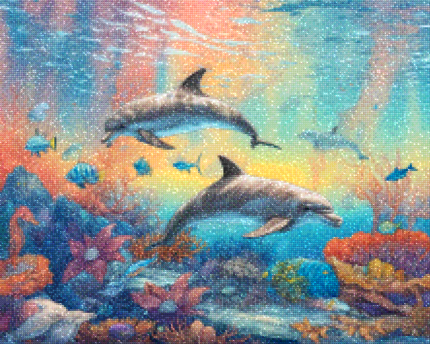 Diamond Painting - Tęczowe delfiny - SEOS Shop ®
