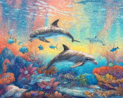 Diamond Painting - Tęczowe delfiny - SEOS Shop ®