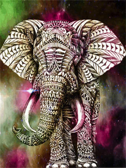 Diamond Painting Słoń Zielono-Różowy - SEOS Shop ®