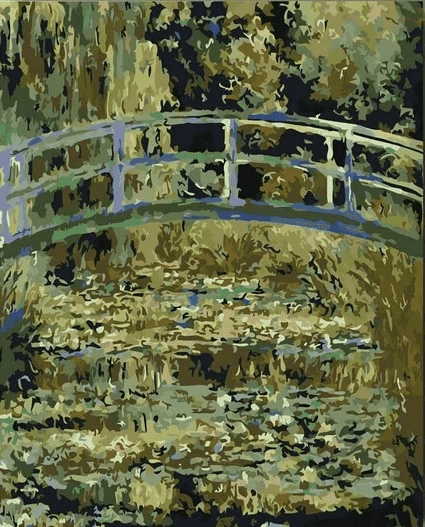 Diamond Painting Most nad stawem z liliami wodnymi - SEOS Shop ®