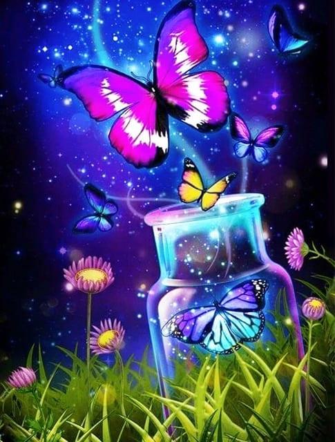 Diamond Painting Motyle w doniczce - SEOS Shop ®