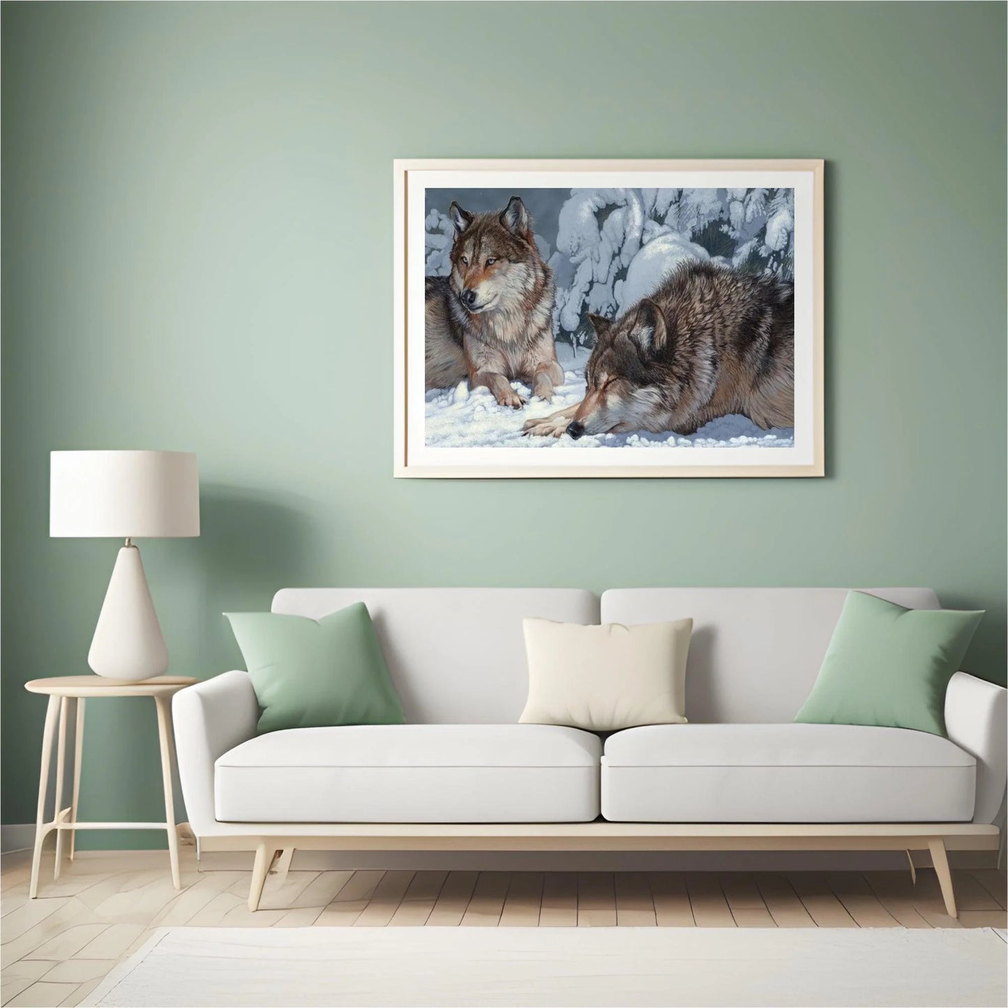 Diamond Painting - Spokojne Szarości: Faszynujący Wilk